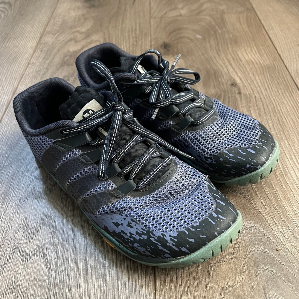 Merrell Trail Glove 4 Barefoot Blue Black Running Shoes J84818 Womens 6.5